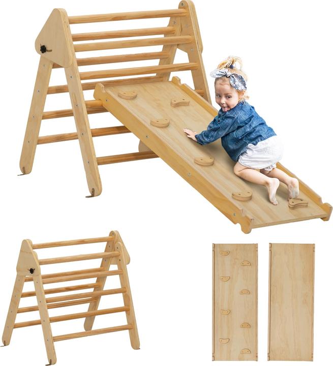 Aiyaplay Klettergerüst Kiefernholz, Mehrschichtenplatte Naturholz