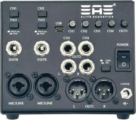 Actual product image Elite Acoustics StompMix X4-2 PRO digital mixer pedal with cable