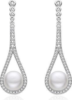 Agato Funkelnde Silber Ohrringe mit Perle (Silber)