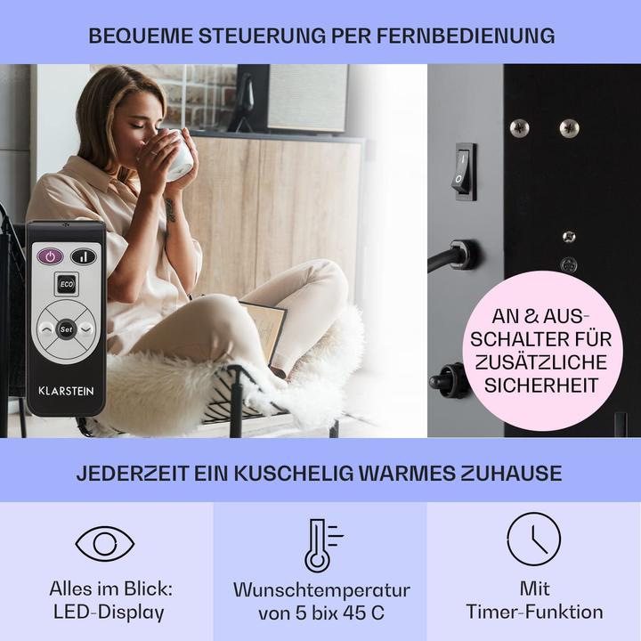 Image du produit Klarstein Chauffage électrique avec roulettes au sol (1000 W) (1000 W)