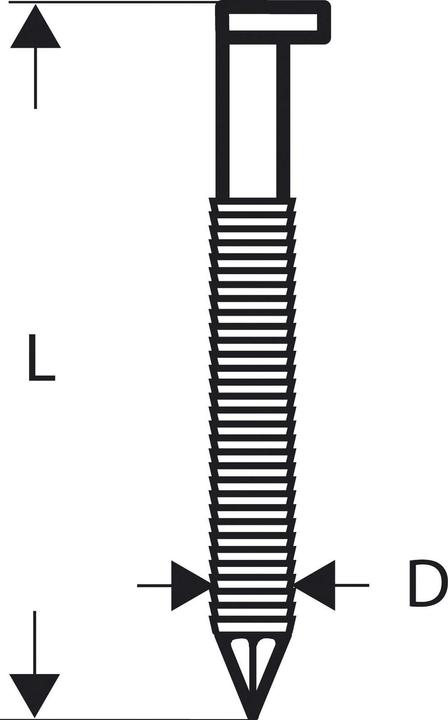 Bosch Professional Zubehör D-Kopf Streifennagel SN34DK 50R, 2,8 mm, 50 mm, blank, gerillt