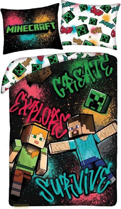 Actual product image Halantex Minecraft Bettwäsche Ver. 6 140 x 200 cm / 70 x 90 cm