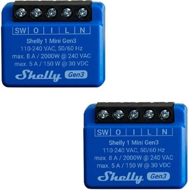Produktbild Shelly 1 Mini Gen3 x2 (Schaltaktor)
