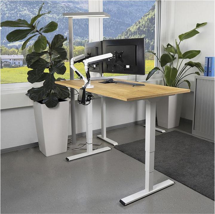 Immagine prodotto Contini höhenverstellbarer Bürotisch 1.4x0.8m Eiche / Gestell ET225E weiss