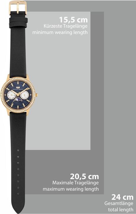 Image du produit Multifonctions Amidala en cuir véritable or jaune - 34088 (Montre analogique, 38 mm)