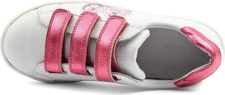 Actual product image Benjie Montreux velcro Kid White Fuchsia glitters (32)