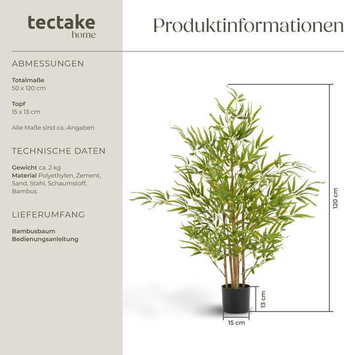 Produktbild tectake Bambusbaum Bambosa (120 cm)
