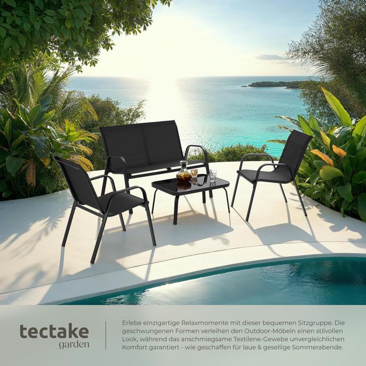 Actual product image tectake Seating group Nora for 4 people, Textilene fabric (111 cm)