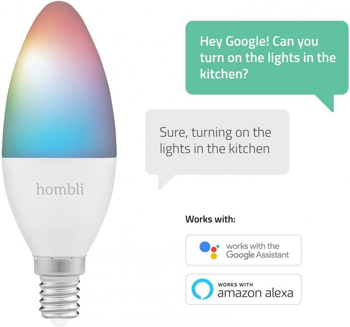 Energy Label Hombli Smart Bulb (E14, 4.50 W, 380 lm, 1 x, F)