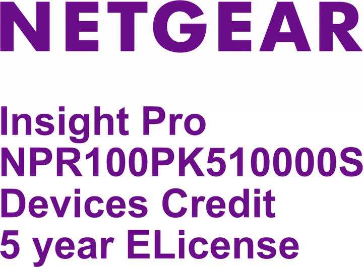 Actual product image Netgear NETGEAE Insight Pro NPR100PK5-10000S, Devices Credit, 5 year, E-License (100 Devices)