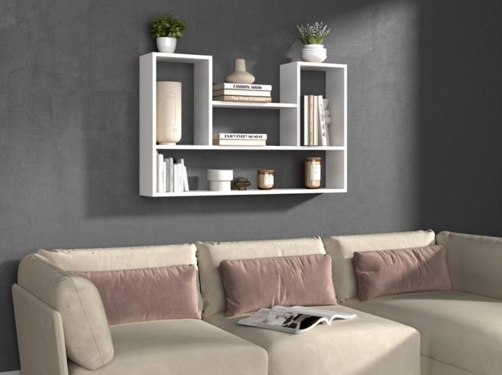Actual product image Topeshop BILBAO 4P hanging shelf 100x16x60 cm white (100 x 16 x 60 cm)