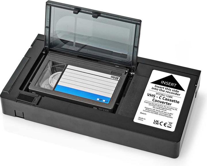 Image du produit Nedis Convertisseur VHS : VHS-C en VHS Plug and Play Noir