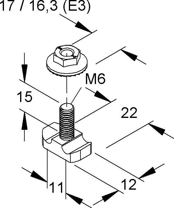 Produktbild Niedax NIE GRHKM 6X15 E3 Gitterrinnen-Univerbinder zweiteilig
