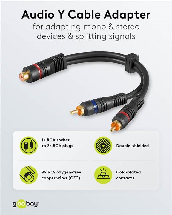 Produktbild Goobay Audio Y-Adapterkabel stereo, OFC (0.20 m)