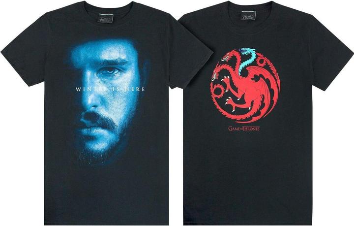 Immagine prodotto Game of Thrones Maglietta Uomo Ice And Fire Dragons Jon Snow (confezione da 2) (XL)