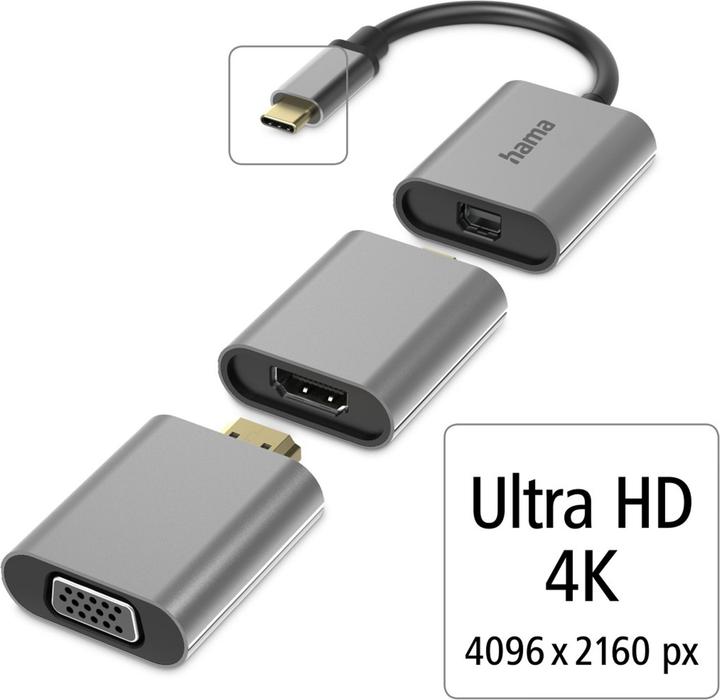 Produktbild Hama USB Video-Adapter (VGA, Mini DP, HDMI, 15 cm)