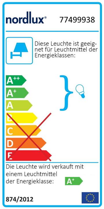 Energielabel Nordlux Helix, staande lamp, Corteen (390 lm, GU10, IP44)