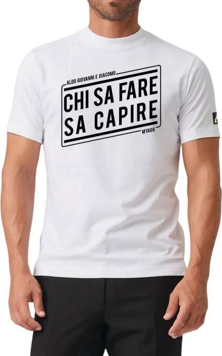 MyAgg T-Shirt Chi Sa Fare Sa Capire Bianca M (M)