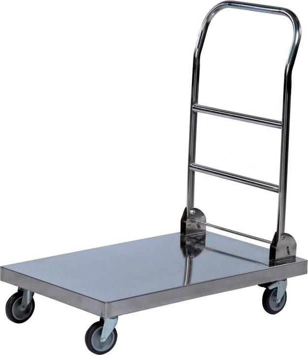Produktbild Rollcart Edelstahl-Schiebewagen mit Klappbügel (100 kg)