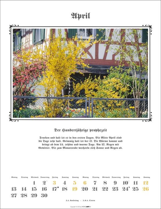 Produktbild Der Hundertjährige Kalender 2026 (30 x 39 cm, Deutsch)