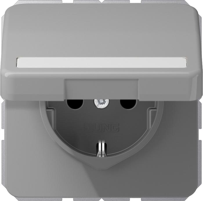 JUNG Socket outlet 1f gr glz CD UP flap d IP20 CD1520BFNAKLGR
