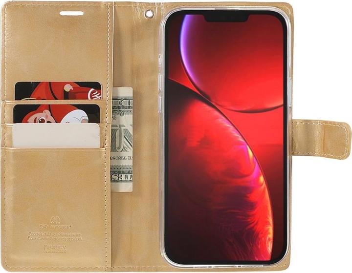 Actual product image iPhone 13 Pro - Blue Moon Leather Case Cover Cards gold (Apple iPhone 13 Pro)