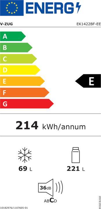 Energy Label V-Zug 5104510005 (290 l)