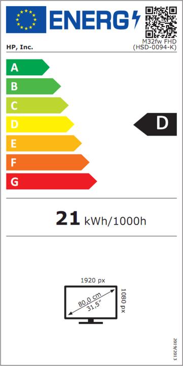 Energy Label HP M32f (1920 x 1080 pixels, 32")