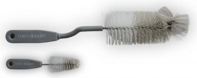 Thermobaby Swivel bottle brush + teat brush grey charm