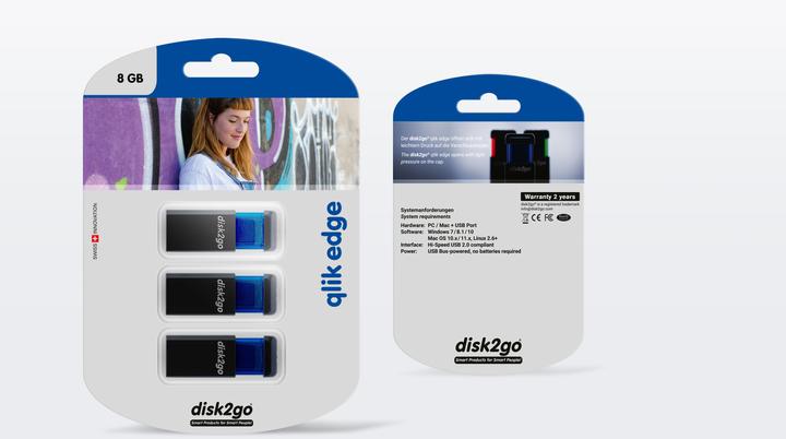 Produktbild Disk2go Qlik Edge (8 GB, USB-A)