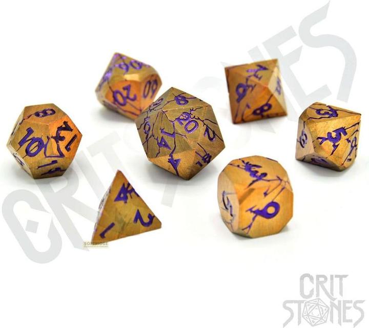 Glass Staff CritStones Metal Würfel Set Shattered Sigils (7)