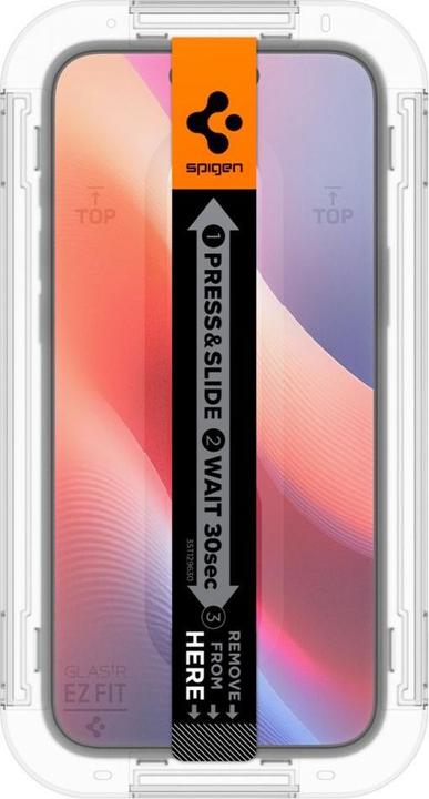 Actual product image Spigen Glass.TR iPhone 15 6.1" "EZ FIT" clear szkło hartowane AGL06907 (1 Piece, Apple iPhone 15)