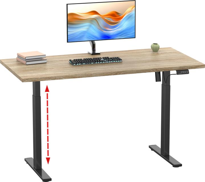 Image du produit VCM Bureau réglable Lona 110x50 sw (110 x 50 x 120 cm)