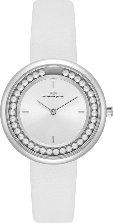 Produktbild Damen Quarzuhr Pearl Echtleder Weiss - 32220 (Analoguhr, 32 mm)