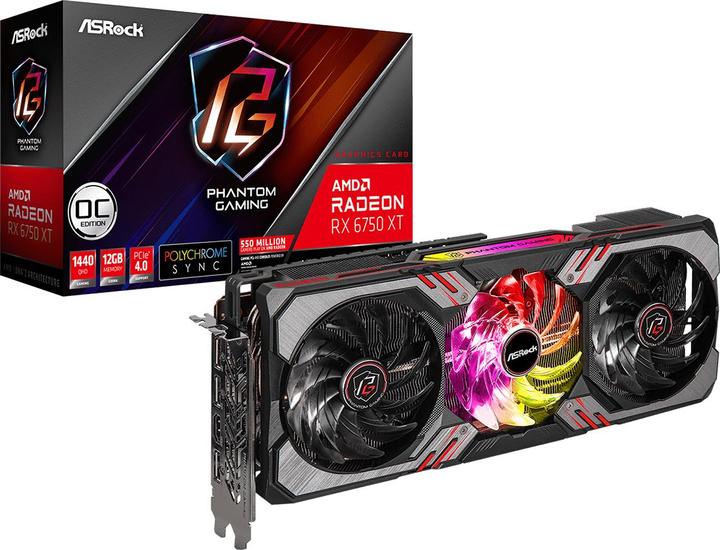 Image du produit AsRock Carte graphique AMD Radeon RX 6750 XT Phantom Gaming D 12GB OC (12 Go)