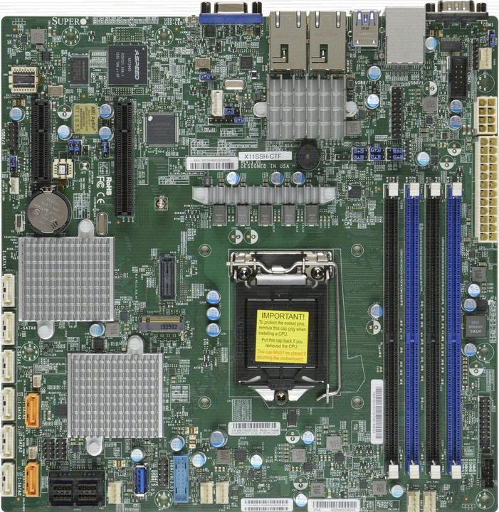 Actual product image Supermicro X11ssh-Ctf: Lga1151, E5-1200v5 (LGA 1151, Intel C236, mATX)