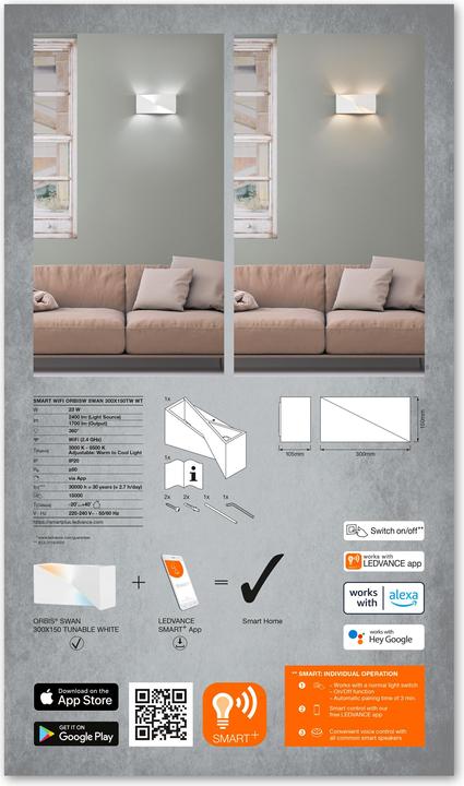 Actual product image Ledvance Smart+ Orbis Swan (1700 lm)
