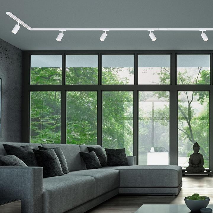 Produktbild Briloner HV-Stromschienensystem-Set, 4,5m, Weiss, 6xLED-Spot/GU10/max. 9W exkl. Leuchtmittel