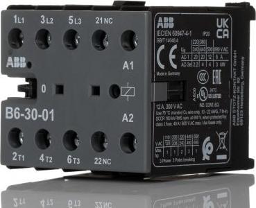 Image du produit ABB B6-30-01 Contacteur de puissance / bobine 24 V, 3 -pôles 3 contacts NO / 20 A