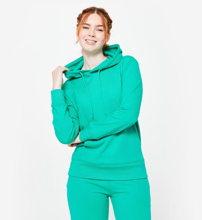 Immagine prodotto Domyos Felpa con cappuccio da donna in cotone - verde (XL)