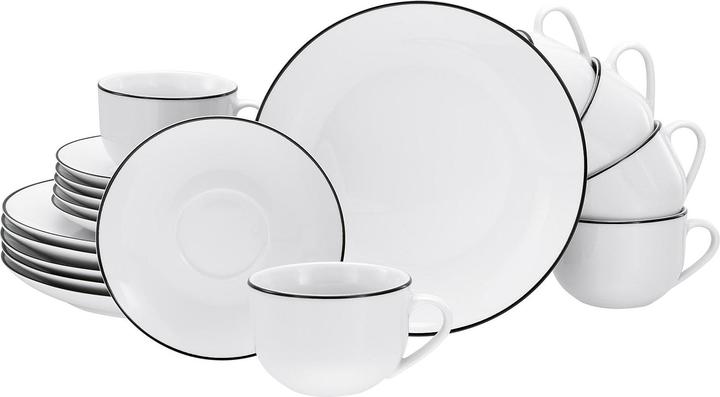 CreaTable Kaffeeservice Black line 18tlg (6 Stück)