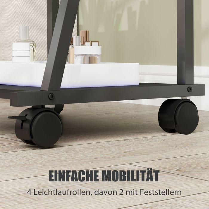 Produktbild Swisshandel24 Ganzkörperspiegel 42 x 155 cm Standspiegel mit Ablage, Wandspiegel mit Rolle (37 x 155 cm)