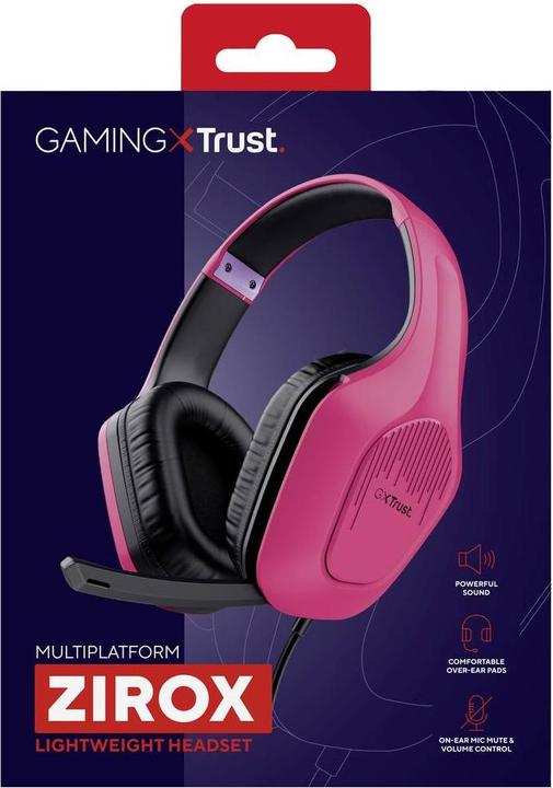 Produktbild Trust GXT415P ZIROX HEADSET – PINK (Kabelgebunden)
