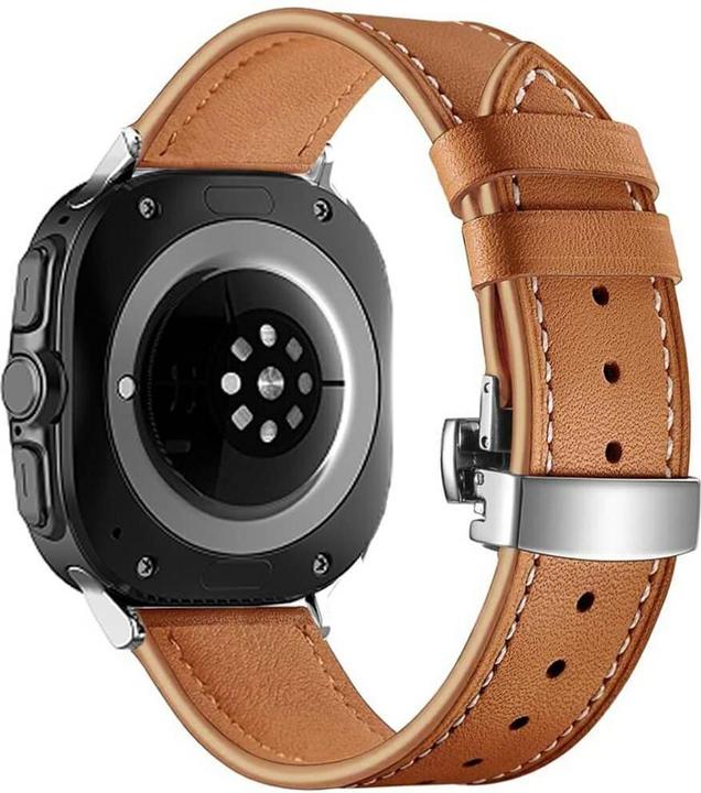 Cover-Discount Galaxy Watch Ultra (47mm) - Bracelet de remplacement en cuir avec boucle papillon (Cuir)