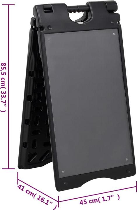 Produktbild VidaXL Kundenstopper Schwarz 45x7x84,5 cm HDPE