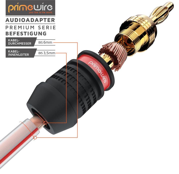 Immagine prodotto Primewire Spine a banana per cavi di altoparlanti fino a 3,5 mm²