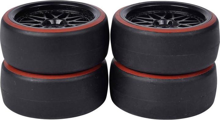 Actual product image Carson Complete wheels 1:10 wheel set Drift (4) black / red
