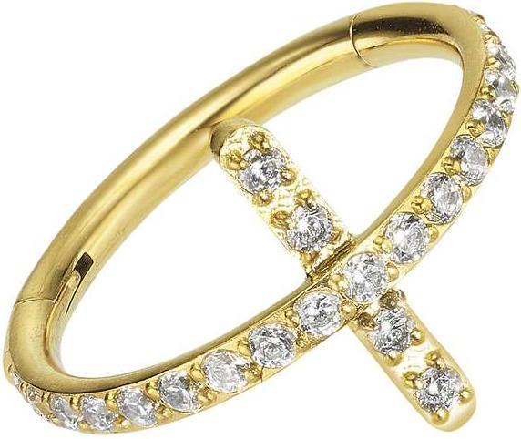 Bijouteria Ohrpiercing (Titan, Kristall, PVD Beschichtung (goldfarbig))