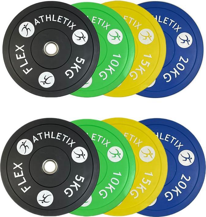 Produktbild FlexAthletix Bumper Plates Set (2 x 5 kg, 2 x 10 kg, 2 x 15 kg, 2 x 20 kg)