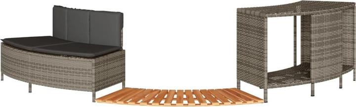 Produktbild VidaXL Whirlpool Umrandung Poolumrandung Poolverkleidung Grau Poly Rattan
